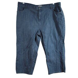 Isaac Mizrahi Live! Jeans Blue Size 22W Wide Leg Zipper Pockets Cropped Med Wash